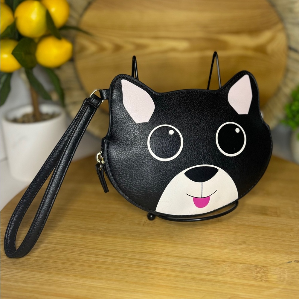 Betsey Johnson Dog Face Shaped Wristlet, Luv Betsey product line, Rare